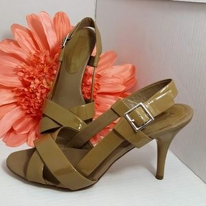 Banana Republic Taupe Leather Sling-back Heels